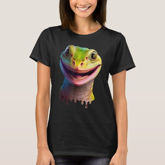 Cute Gecko Wildlife Lizard T-shirt (Voorkant)