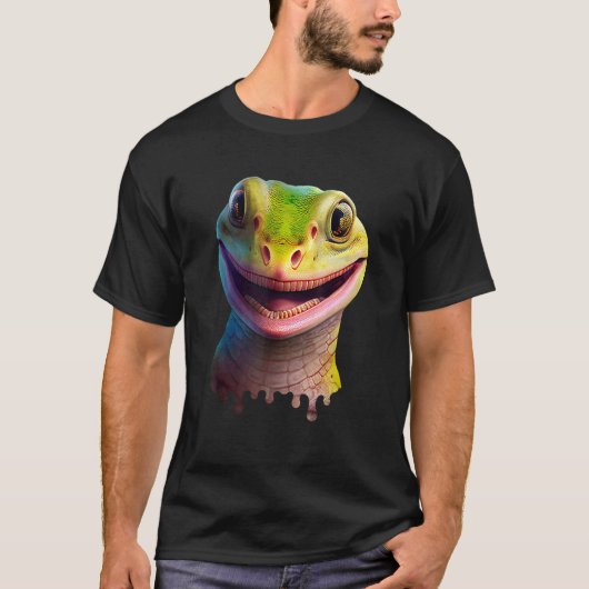 Cute Gecko Wildlife Lizard T-shirt (Voorkant)