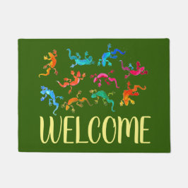 Cute geckos lizard welkomstmat deurmat