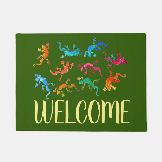 Cute geckos lizard welkomstmat deurmat (Voorkant)