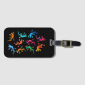 Cute geckos lizard wildlife art illustratie bagagelabel (Voorkant (horizontaal))