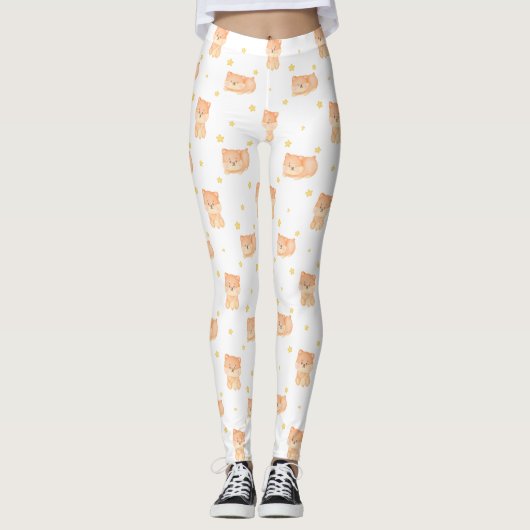 Cute Gedrukte YOGA Leggings (Voorkant)