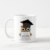 Cute Geeky Afstuderen Owl Persoonlijk Afstuderen Koffiemok (Links)
