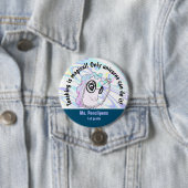 Cute Geeky Unicorn Teaching Statement Button (In situ)