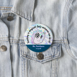 Cute Geeky Unicorn Teaching Statement Button