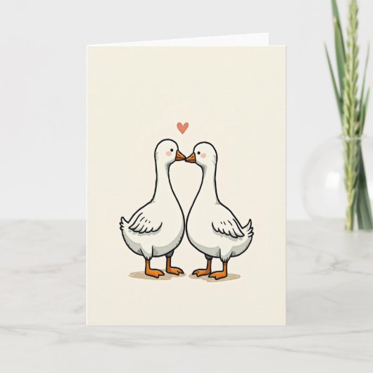 Cute Geese Couple Love Card Kaart (Voorkant)