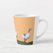 Cute Geese Cust. Oranje latte Mok (Rechts)
