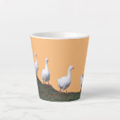 Cute Geese Cust. Oranje latte Mok (Voorkant)