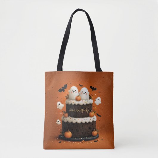 Cute Geest Chocolade Cake Zoet en Griezelig Tote Bag (Voorkant)