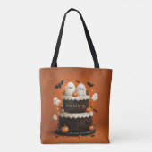 Cute Geest Chocolade Cake Zoet en Griezelig Tote Bag (Achterkant)