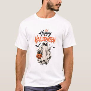 Cute Geest Gelukkig Halloween Pompoen T-shirt