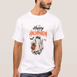 Cute Geest Gelukkig Halloween Pompoen T-shirt