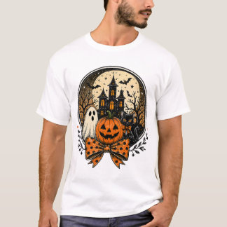 Cute Geest Huis Spook Kat Halloween T-Shirt