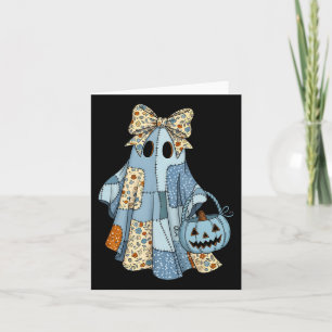 Cute Geest Patchwork Coquette Strik Halloween Kost Kaart