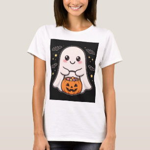 Cute Geest Pompoen Snoep Emmer Halloween T-Shirt