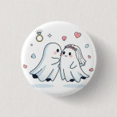 Cute Geest Trouw Voorstel Speld Knop Set Ronde Button 3,2 Cm (Voorkant)