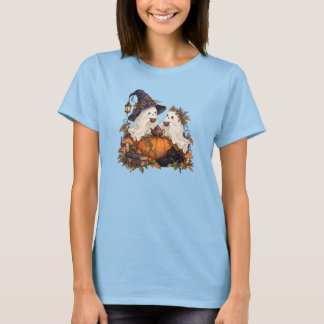Cute Geesten Thee Feestje Halloween Blauw T-shirt