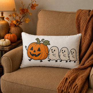 Cute Geestenoptocht Halloween Pompoen Lendekussen Kussen