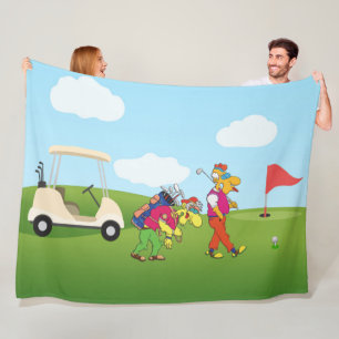 Cute Geezer Golf Fleece Blanket Deken