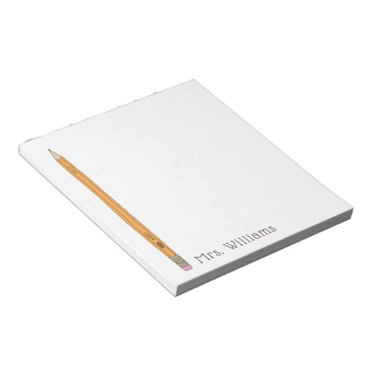 Cute geïllustreerd Potcil-leraar Notitieblok (Schuin)