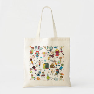 Cute geïllustreerd Terug naar schoolkinderen Tote Bag