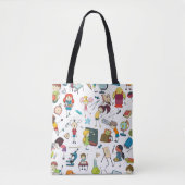 Cute geïllustreerd Terug naar schoolkinderen Tote Bag (Voorkant)
