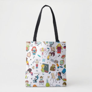 Cute geïllustreerd Terug naar schoolkinderen Tote Bag