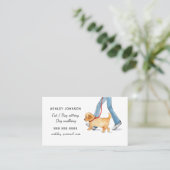 Cute geïllustreerde Dog-wandeldiensten Visitekaartje (Staand voorkant)