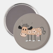 Cute geïllustreerde Koe Magnet (Voorkant / Achterkant)