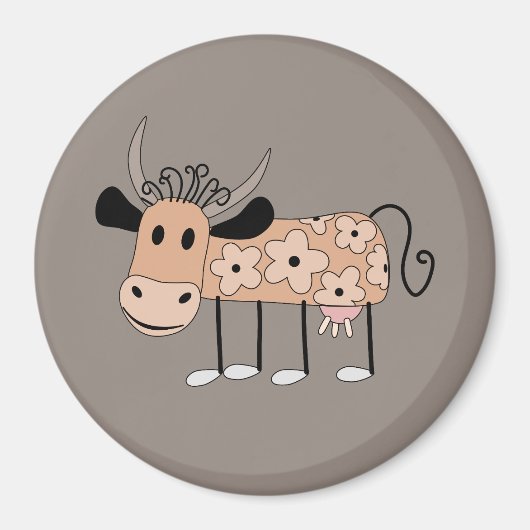 Cute geïllustreerde Koe Magnet (Voorkant)