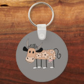 Cute geïllustreerde Koe Sleutelhanger (Voorkant)