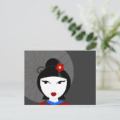 Cute Geisha Briefkaart (Staand voorkant)