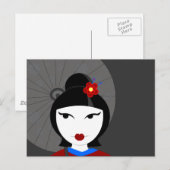 Cute Geisha Briefkaart (Voorkant / Achterkant)