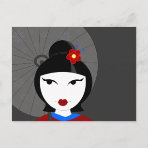 Cute Geisha Briefkaart