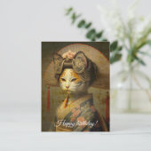 Cute geisha cat. Personaliseren. Briefkaart (Staand voorkant)