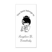 Cute Geisha Girl Bookplate Rubberstempel (Afrduk)