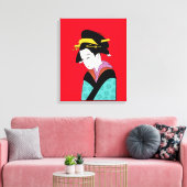 Cute Geisha Japanse kunst Canvas Afdruk (Insitu (Woonkamer))