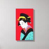 Cute Geisha Japanse kunst Canvas Afdruk (Voorkant)