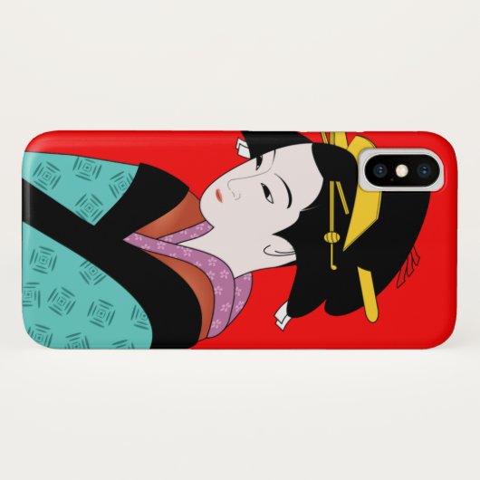 Cute Geisha Japanse kunst Case-Mate iPhone Case (Achterkant (horizontaal))