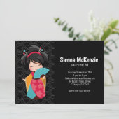 Cute Geisha * kies uw achtergrondkleur Kaart (Staand voorkant)