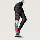 Cute Geisha * kies uw achtergrondkleur Leggings (Rechts)