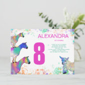Cute Geit 8e Verjaardagsfeestje Kaart (Staand voorkant)