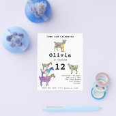 Cute Geitjes Verjaardagsfeest Budget Flyer (Enkel)