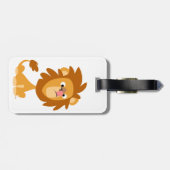 Cute Gekke Cartoon Lion Bagagelabel (Achterkant horizontaal)