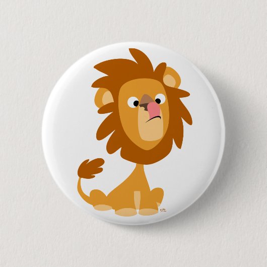 Cute Gekke Cartoon Lion Button Badge (Voorkant)
