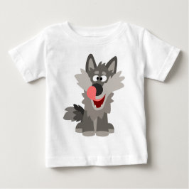 Cute Gekke Cartoon Wolf Baby T-Shirt