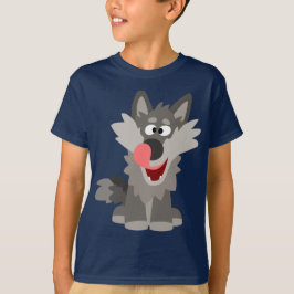 Cute Gekke Cartoon Wolf Children T-Shirt