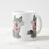 Cute Gekke Cartoon Wolf Grote Koffiekop (Voorkant rechts)