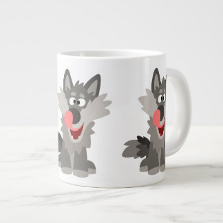 Cute Gekke Cartoon Wolf Grote Koffiekop