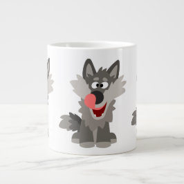 Cute Gekke Cartoon Wolf Grote Koffiekop